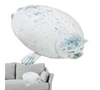 Pibumuse Coussin Sceau Chubby Seal Pillow Plush, Coussin en Peluche de Phoque rempli de Phoque, Cadeau pour et Filles
