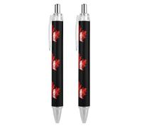 PIC 1 Lot de 2 stylos à bille rétractables à pointe fine 0,5 mm Motif drapeau du Canada en érable