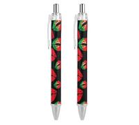 PIC 1 Lot de 2 stylos à bille rétractables élégants avec motif drapeau du Portugal 0,5 mm Encre noire pour agenda