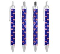 PIC 1 Lot de 4 stylos à bille rétractables avec encre noire 0,5 mm Motif drapeau de l'Australie