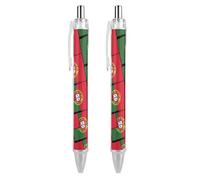 PIC 1 Stylo à bille rétractable à encre gel fine 0,5 mm Motif drapeau du Portugal