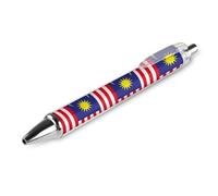 PIC 1 Stylo à bille rétractable avec drapeau de la Malaisie Encre noire Pointe fine 0,5 mm Fournitures de bureau pour enseignants