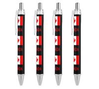 PIC 2 Lot de 4 stylos à bille rétractables avec drapeau du Canada pour homme et femme
