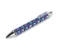 PIC 3 Lot de 1 stylo à bille, motif tête de mort et fleur 0,5 mm pour journal intime, stylo à bille à encre fine pour l'écriture, le bureau et l'école Noir