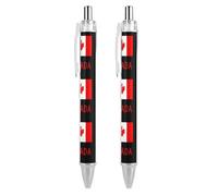 PIC 3 Lot de 2 stylos à bille rétractables avec drapeau du Canada pour homme et femme