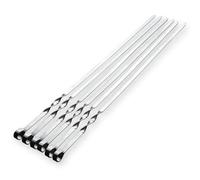 Pic A Brochette Brochettes de barbecue de 55 cm à long manche, bâtonnets à chiche-kebab, fourchette en bois, aiguilles en acier inoxydable for une utilisation en extérieur(6PCS-45CM 45CM)
