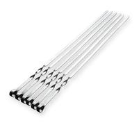Pic A Brochette Brochettes de barbecue de 55 cm à long manche, bâtonnets à chiche-kebab, fourchette en bois, aiguilles en acier inoxydable for une utilisation en extérieur(B 6PCS-45CM)