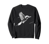 Pic à Tête Rouge Dessin Line Art Oiseau Sweatshirt