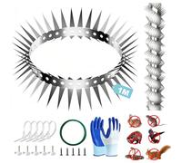 Pic Anti-Pigeon Extérieur Professionnel - Barrière Anti-Grimpeur Acier Inoxydable 1m - Répulsif Oiseaux, Ratons Laveurs, Chats pour Arbres, Tuyaux & Toitures (Kit Complet Gants)