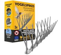 Pic Anti-Pigeons pour Balcon, Jardin & Clôture, 33cm x 3 PCS = 0,99m Gris, Dissuasion pour Pigeons en Plastique, Dissuasion à 3 Rangs Contre Les Pigeons, Chats, Moineaux