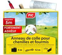 PIC Bande Glue Arbre 5m - Piège à Colle Arboricole pour Chenilles, Fourmis et Insectes Nuisibles, Convient à 11 Arbres