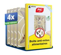 PIC Boîte Anti Mites Alimentaires - 2x2 pièges à phéromones protection longue durée contre mites alimentaires