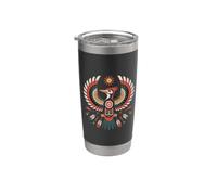 Pic Indigène Indien Tribal Art Amérindien Gobelet isotherme en acier inoxydable double paroi