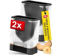 PIC Piège à Mouche des Fruits - Lot de 2 Piege Mouche Interieur Réutilisable pour la Cuisine, Solution Efficace Contre Les Mouches des Fruits et Les asticots des Fruits, Sûr pour Enfants et Animaux