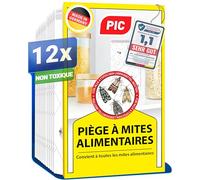PIC Pièges à Mites Alimentaires - 12 Pièges Anti Mites Alimentaires avec Phéromones - Piege a Mite Alimentaire pour Cuisine, Placard et Garde-Manger - Détection d’Infestation - Protection 8 Semaines