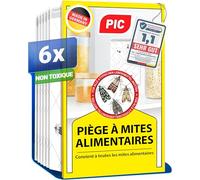 PIC Pièges à Mites Alimentaires - 6 Pièges Anti Mites Alimentaires avec Phéromones - Piege a Mite Alimentaire pour Cuisine, Placard et Garde-Manger - Détection d’Infestation - Protection 8 Semaines