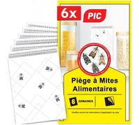 PIC Piéges à Mites Alimentaires Paquet Triple = 6pièges Anti Mites - Piège à phéromones pour la Cuisine et Les magasins - Anti mite