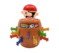 Pic Pirate Jeu de Societe, Pirates Enfant Pop Up Classic Jouet d'action, Pirates Jeu D'éJection de Tonneau en Bois Partir de 4 Ans