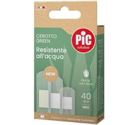 Pic Solution Pansement Green Canne à sucre et Aloe résistant à l'eau, lot de 40 pièces, dimensions 7 x 2 mm, 20 pièces, 6 x 2 mm, 10 pièces, 4 x 2 mm, 10 pièces, 4 x 2 mm