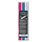 Pica BIG DRY 6040 Lot de 12 mines de rechange pour travaux publics (rose, bleu, blanc) Pour pierre, brique, métal et bois
