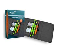 Pica Master-Set 55030 | Set de marquage professionnel charpentier 5 pièces | Incl. BIG Dry, marqueur de trous profonds Dry et VISOR | Mines BIG Dry graphite 2B, couleur 6045, Dry graphite 2B 4030