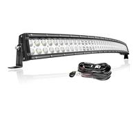 PICAA 130cm Incurvée 52 Pouces 300W Barre LED 4X4 avec 12V Faisceau de Câblage Kit, Phare de Travail LED 6000K Blanc Imperméable pour Offroad Camion Tracteur Voiture SUV ATV