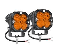PICAA 2X Mini 3 pouces 30W Ambre Feux de Travail LED, Flood Spot Phare de Travail Led 12V 24V, Lampe Antibrouillard Voiture pour Offroad, SUV, Camion, Tracteur, 4x4, ATV, Moto