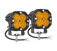 PICAA 2X Mini 3 pouces 30W Jaune Feux de Travail LED, Flood Phare de Travail Led 12V 24V, Lampe Antibrouillard Voiture pour Offroad, SUV, Camion, Tracteur, 4x4, ATV, Moto