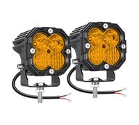 PICAA 2X Mini 3 pouces 30W Jaune Feux de Travail LED, Flood Spot Phare de Travail Led 12V 24V, Lampe Antibrouillard Voiture pour Offroad, SUV, Camion, Tracteur, 4x4, ATV, Moto