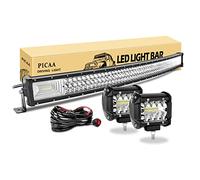 PICAA 42 Pouces 540W Incurvé 7D Barre LED avec de 2X 4 60W Feux de Travail | 104 cm,7D Triple Rangée,Rampe a led, Barre Lumineuse, 12V 24V, hors route Voiture Véhicules 4x4 SUV ATV Camion,6000K