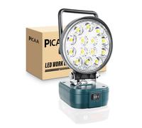 PICAA 42W Lampe de Travail LED Sans Fil pour Bosch 18/20 V, Projecteur LED Portable avec port de charge USB et type C pour Travaux, Chantier, Garage, Camping (pas de Batterie)