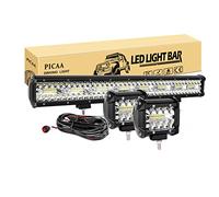 PICAA Barre lumineuse LED 55,9 cm 480 W 8D 3 rangées voiture camion 4x4 SUV UTE 12 V 2 ampoules 10,2 cm 60 W bateau