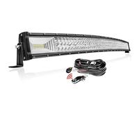 PICAA Incurvée 42 Pouces 540W LED Light Barre avec 12V Stroboscopique Faisceau de Câblage Kit, Trois Rangées Rampe LED Voiture, Barre Lumineuse pour Offroad 4x4 Camion SUV ATV