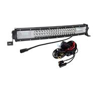PICAA Incurvée 55cm 22 Pouces 270W Barre Lumineuse LED 4x4 avec DT Câblage Kit, 12V 24V Trois Rangées Rampe LED Imperméable pour Voiture Camion Offroad SUV Tracteur VTT UTV