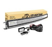 PICAA Led Barre Lumineuse, 7D Triple Rangée Incurvé 42pouces 104cm 540W Rampe a led barre de led avec 12V stroboscopique faisceau de câblage kit, hors route Voiture Véhicules 4x4 SUV ATV Camion