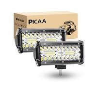 PICAA Led Barre Lumineuse Triple Rangée 7 pouces 120W longue portée Rampe a led barre de led Combo Faisceau de Spot D'inondation 12V 24V hors route Voiture Véhicules 4x4 SUV ATV Camion(2 pièces)