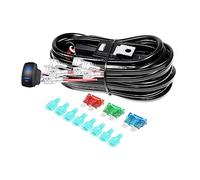 PICAA LED Kit de Faisceau de Câblage pour Barre Lumineuse - 4 Fils 12V étanche Interrupteur Marche Arrêt de Relais de Puissance Lame Fusible pour Feux Hors Route Lampe de Travail à LED (Mode D)