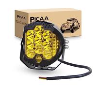 PICAA phare de travail led, 1PCS 7 Pouces 75W Lampe de Travail Ambre 3000K