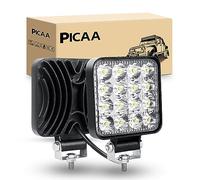 PICAA Phare de Travail LED, 2 PCS 3.3 Pouces Mini 48W Spot Projecteur LED | longue portée, Carré,Feux de Travail, 12V 24V, hors route pour Voiture 4x4 Truck ATV SUV Camion Tracteur Moto
