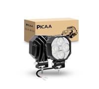PICAA Phare de Travail Led, 2 pièces 2.8 Pouces 32W Mini Flood feu de brouillard 12V/24V, Pour Ford Camion Bateau Pick-up ATV UTV Chariot Élévateur SUV Moto Scooter Tracteur RV Vélo Moteur 6000K