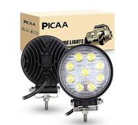 PICAA Phare de travail LED 2 pièces 27 W 4 Pouces Rond Flood Light Phares Led Auto Lumières Hors Route Conduite Brouillard Lumières de Bateau Lumières de Conduite Phare de Travail Led SUV Lampe