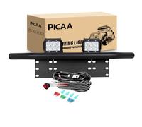 PICAA Phare de Travail Led, 2X 4 pouces 18W longue portée Rampe a led barre de led,avec support de plaque d'immatriculation, Flood 12V 24V hors route Voiture Véhicules 4x4 SUV ATV Camion Tracteur