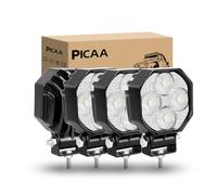 PICAA Phare de Travail Led, 4 pièces 2.8 Pouces 32W Mini Feux de Travail | 12V/24V,étanche IP67,Floodlight Projecteur LED, hors route pour Voiture 4x4 Truck ATV SUV Pick-up Camion Tracteur,6000K