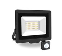 PICAA Projecteur LED Exterieur,1PCS 30W Projecteur Exterieur avec détecteur de mouvement, Spot LED Extérieur Puissant, Lumières d'inondation.pour jardin, Garage,Patio,Grange,Cour (Blanc chaud)