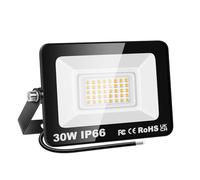 PICAA Projecteur LED Exterieur,1PCS 30W Projecteur Exterieur,IP66 Etanche 3000LM Spot LED Extérieur Puissant, Lumières d'inondation.pour jardin, Garage,Patio,Grange,Cour (3500K Blanc Chaud, 30W)
