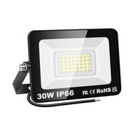 PICAA Projecteur LED Exterieur,1PCS 30W Projecteur Exterieur,IP66 Etanche 3000LM Spot LED Extérieur Puissant, Lumières d'inondation.pour jardin, Garage,Patio,Grange,Cour (6500K Blanc Froid, 30W)