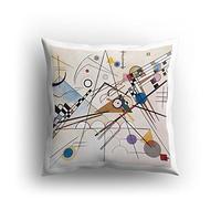 PICANOVA - Coussin Décoratif avec Remplissage 40x40cm - Wassily Kandinsky Composition VIII - Coussin avec Image - Oreiller avec Imprimé pour Canapé et Lit - Art Classique