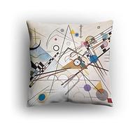 PICANOVA - Coussin Décoratif avec Remplissage 40x40cm - Wassily Kandinsky Composition VIII - Coussin avec Image - Oreiller avec Imprimé pour Canapé et Lit - Art Classique