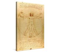 PICANOVA - Leonardo da Vinci - Homme de Vitruve 40x60cm - Photo sur Toile - Impression sur Toile Haut de Gamme - Image sur Toile pour Décoration Murale Moderne - La Collection Art Classique
