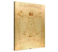 PICANOVA - Leonardo da Vinci - Homme de Vitruve 60x80cm - Photo sur Toile - Impression sur Toile Haut de Gamme - Image sur Toile pour Décoration Murale Moderne - La Collection Art Classique